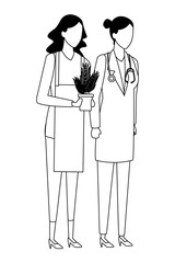 Jobs and professions avatar in black and white