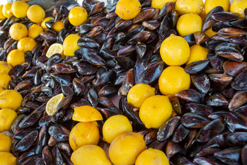 Turkish style stuffed Mussels, Midye Dolma mediterranean cuisine