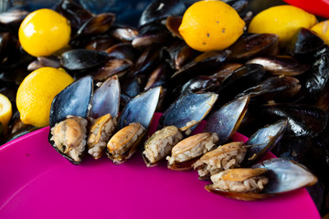 Turkish style stuffed Mussels, Midye Dolma mediterranean cuisine