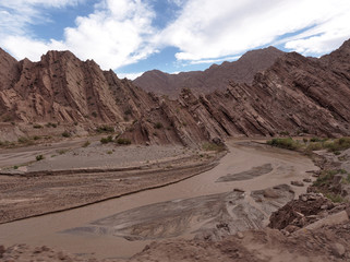 The view alongside the scenic route 76, in La Rioja province, Argentina. 