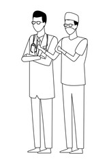 Jobs and professions avatar in black and white