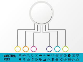 Modern Vector Infographics Elements Design Template. Business Data Visualization Infographics Timeline with Marketing Icons most useful can be used for workflow, presentation, diagrams, annual reports