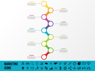 Modern Vector Infographics Elements Design Template. Business Data Visualization Infographics Timeline with Marketing Icons most useful can be used for workflow, presentation, diagrams, annual reports