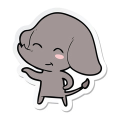 sticker of a cute cartoon elephant