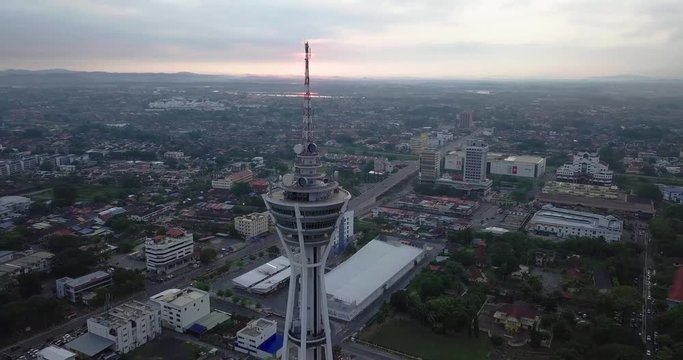 Alor Setar, Kedah, Malaysia, April 2018 : Aerial view of Alor Setar Town, Kedah Malaysia. The Tower is one of the famous place to visit in Kedah
