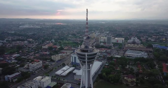 Alor Setar, Kedah, Malaysia, April 2018 : Aerial view of Alor Setar Town, Kedah Malaysia. The Tower is one of the famous place to visit in Kedah