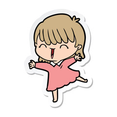 sticker of a cartoon woman