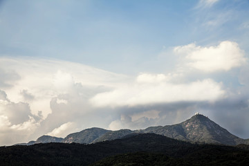 Weather tower radar on the mountain top in China