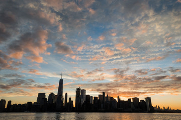 Fototapeta na wymiar New York City Skyline at Sunset