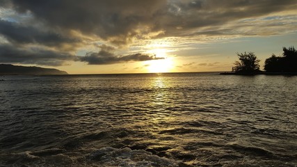 sunset over the sea