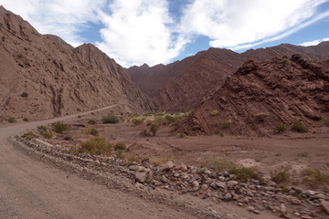 The view alongside the scenic route 76, in La Rioja province, Argentina. 