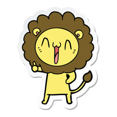 sticker of a happy cartoon lion
