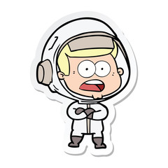 Obraz premium sticker of a cartoon surprised astronaut