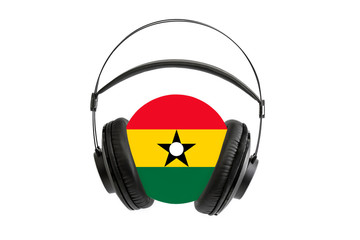 Photo of a headset with a CD with a flag of Ghana