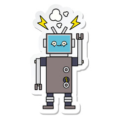sticker of a cute cartoon robot