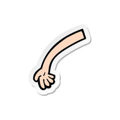 sticker of a cartoon arm