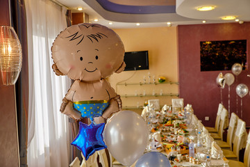 festive food on the table. A collage of different food in a restaurant. The concept of healthy eating and diet