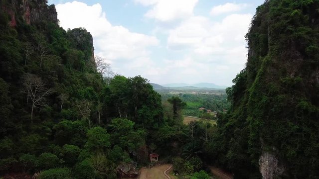 Beautiful aerial view landscape in the forest in Malaysia