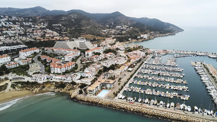 Obraz premium Aerial view of Sitges. Barcelona. Spain. Drone Photo