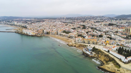 Fototapeta na wymiar Aerial view of Sitges. Barcelona. Spain. Drone Photo