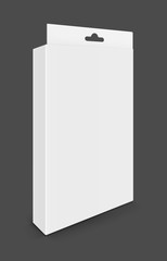 white paper cardboard cosmetic box isolated on gray background