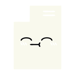 flat color retro cartoon sheet of paper