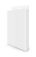 white paper cardboard cosmetic box isolated on white background