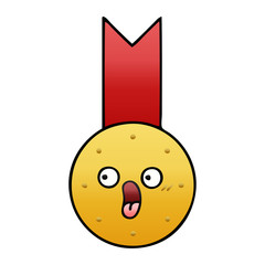 gradient shaded cartoon gold medal