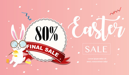 Easter sale vector banner design and template