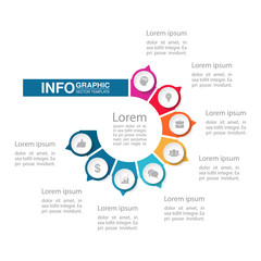 Vector infographic template for  diagram, graph, presentation, chart, business concept with 8 options.