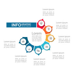 Vector infographic template for  diagram, graph, presentation, chart, business concept with 7 options.