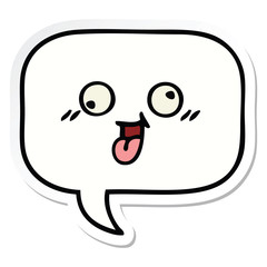 sticker of a cute cartoon speech bubble