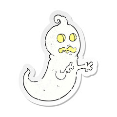 retro distressed sticker of a cartoon ghost