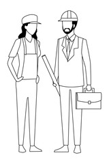 Jobs and professions avatar in black and white