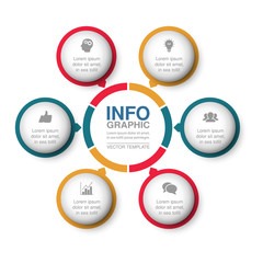 Vector infographic template for  diagram, graph, presentation, chart, business concept with 6 options.
