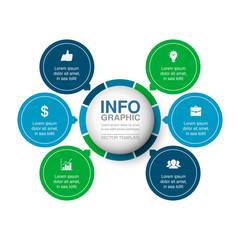 Vector infographic template for  diagram, graph, presentation, chart, business concept with 6 options.