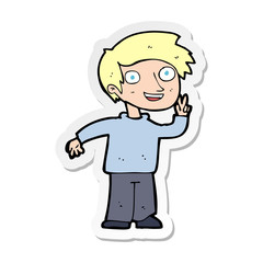 sticker of a cartoon boy posing for photo