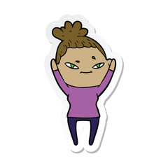 sticker of a cartoon woman