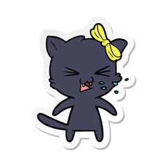 sticker of a cartoon cat