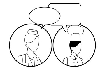 Jobs and professions avatar in black and white