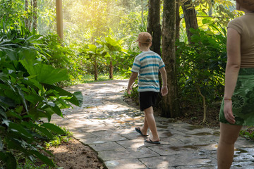 boy walking in the park, Phu Quoc