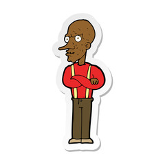 sticker of a cartoon mean old man