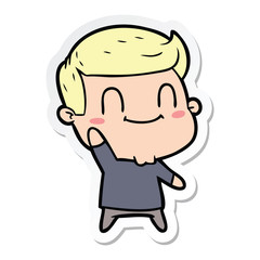 Obraz premium sticker of a cartoon happy man