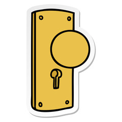 sticker cartoon doodle of a door handle