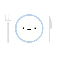 flat color retro cartoon dinner plate