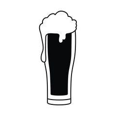 beer with foam isolated icon