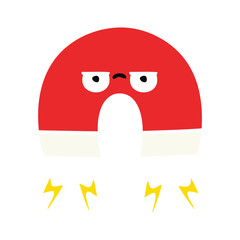 flat color retro cartoon magnet