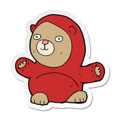 sticker of a cartoon teddy bear