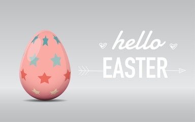 Happy Easter greeting card with easter egg.