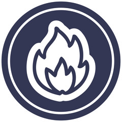 simple flame circular icon